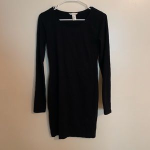 H&M - Basic Black Long Sleeve Dress Size S